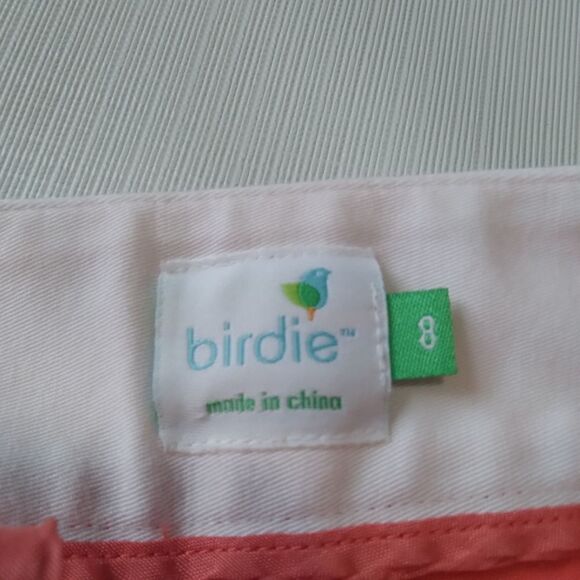 Birdie Peachy Orange and White Mid Rise Mini Length Golf Skirt Women's Size 8 - Picture 3 of 16